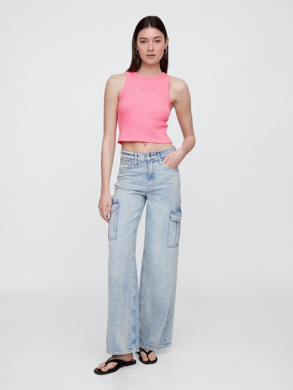 GAP Rebrasta majica bez rukava s logom GAP