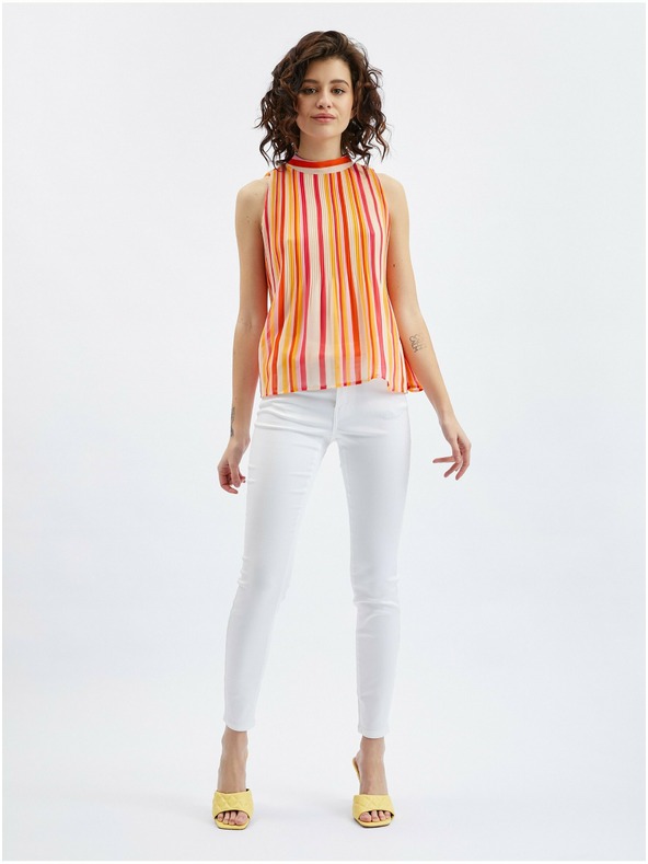 Orsay Ružičasto-narančasta ženska prugasta bluza ORSAY