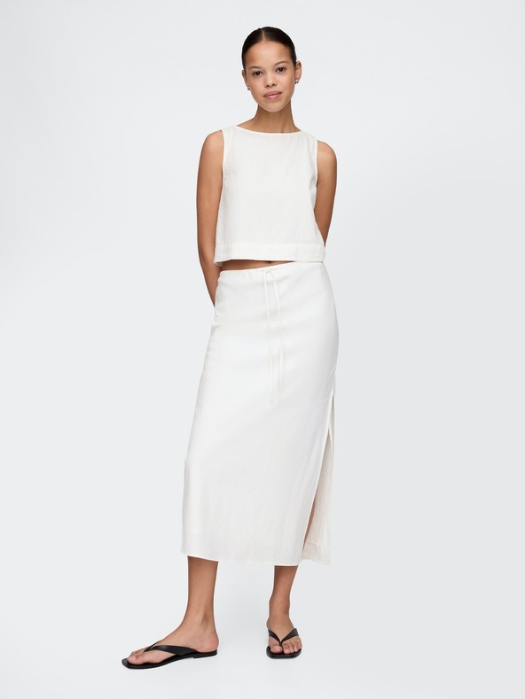 GAP GAP lanena midi suknja