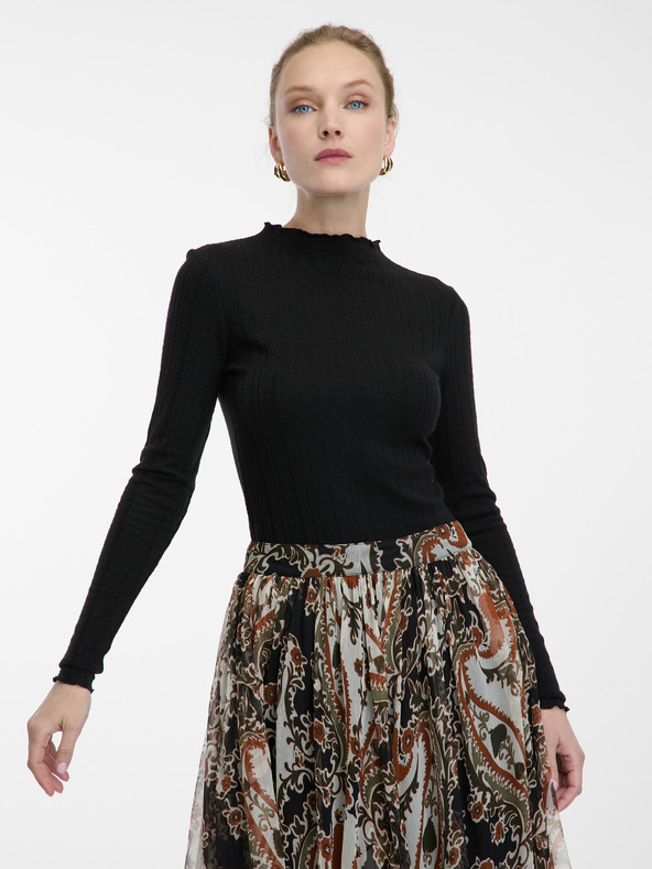 Orsay Crna ženska majica s ovratnikom ORSAY