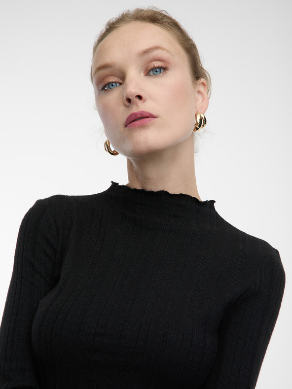 Orsay Crna ženska majica s ovratnikom ORSAY