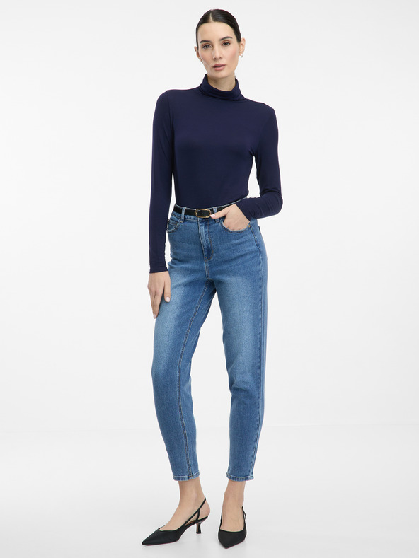 Orsay Tamno plava ženska majica s ovratnikom ORSAY