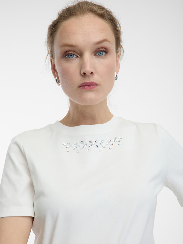 Orsay Bijela ženska majica s aplikacijom ORSAY