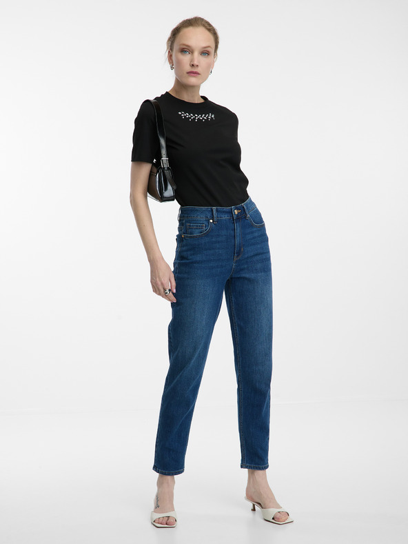 Orsay Crna ženska majica s aplikacijom ORSAY