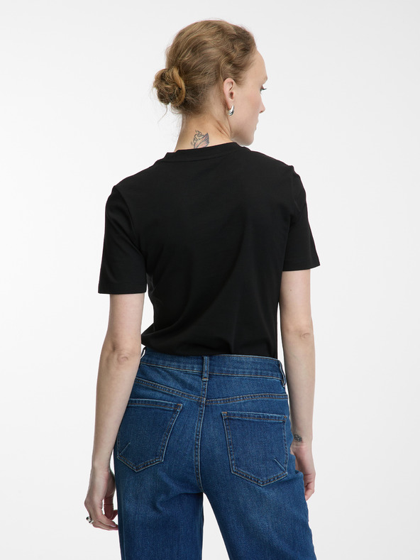 Orsay Crna ženska majica s aplikacijom ORSAY