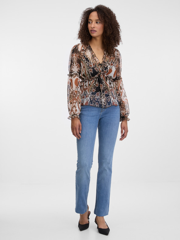 Orsay Smeđa ženska uzorovana bluza ORSAY