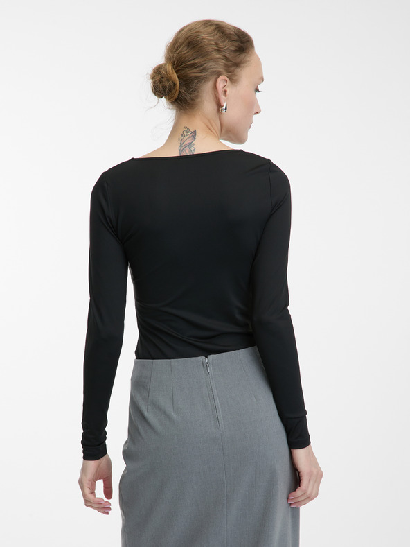 Orsay Crni ženski top s dugim rukavima ORSAY