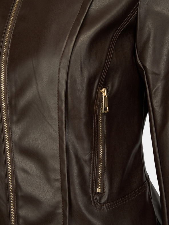 Orsay Tamno smeđa ženska kožna jakna ORSAY