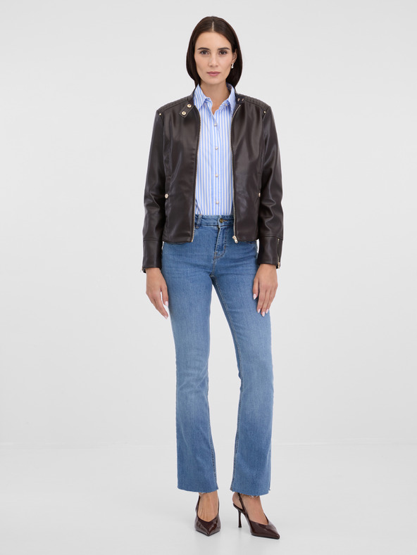 Orsay Tamno smeđa ženska kožna jakna ORSAY