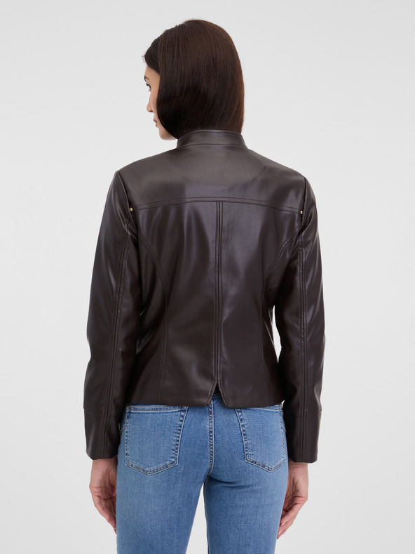 Orsay Tamno smeđa ženska kožna jakna ORSAY