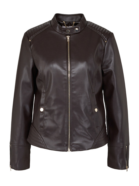 Orsay Tamno smeđa ženska kožna jakna ORSAY