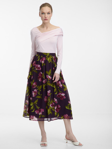 Orsay Ljubičasta midi suknja s cvjetnim uzorkom ORSAY