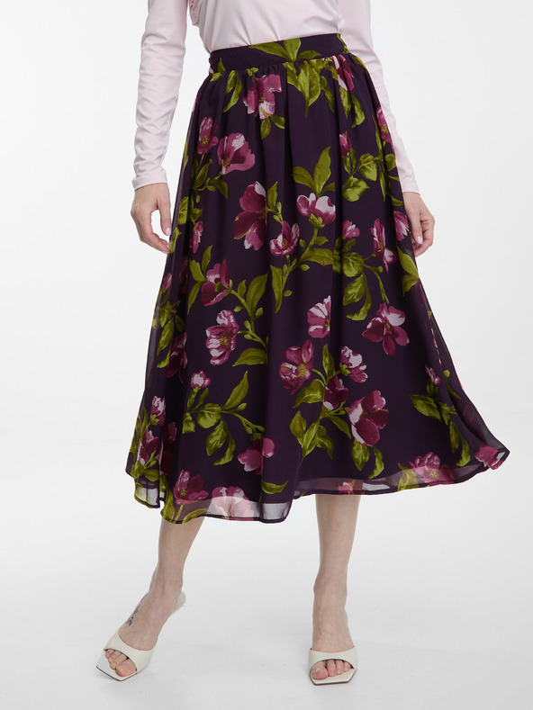 Orsay Ljubičasta midi suknja s cvjetnim uzorkom ORSAY