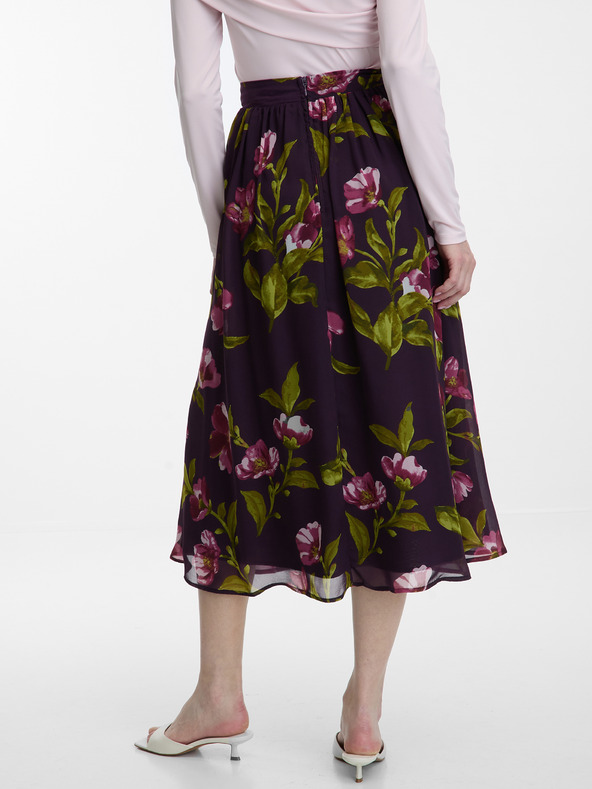 Orsay Ljubičasta midi suknja s cvjetnim uzorkom ORSAY