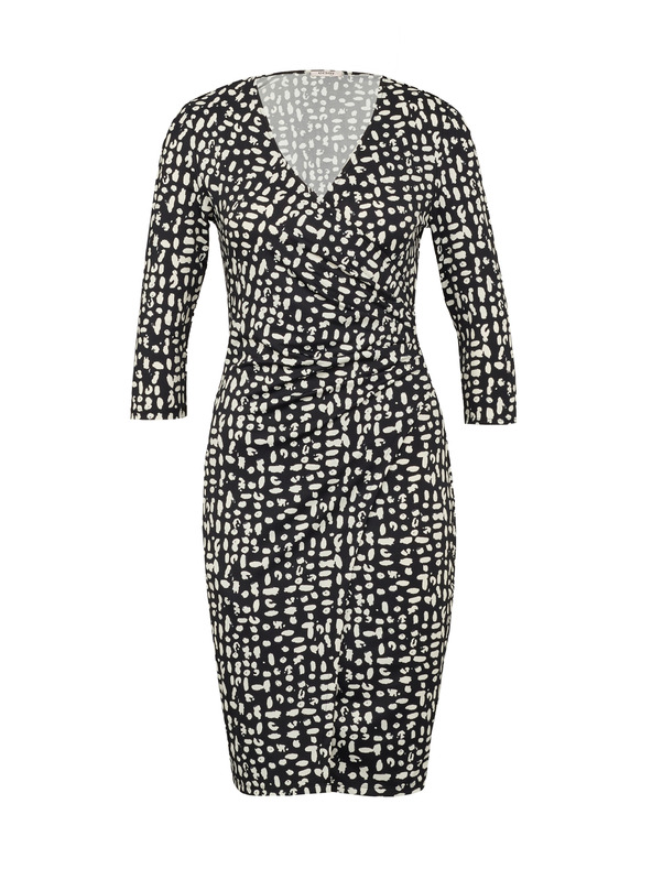 Orsay Crna ženska haljina do koljena s uzorkom ORSAY