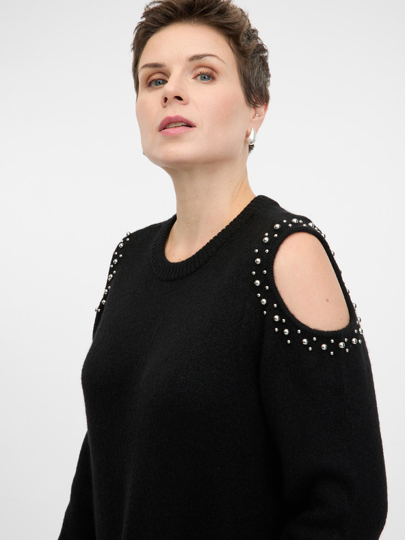 Orsay Crna ženska pletena haljina ORSAY