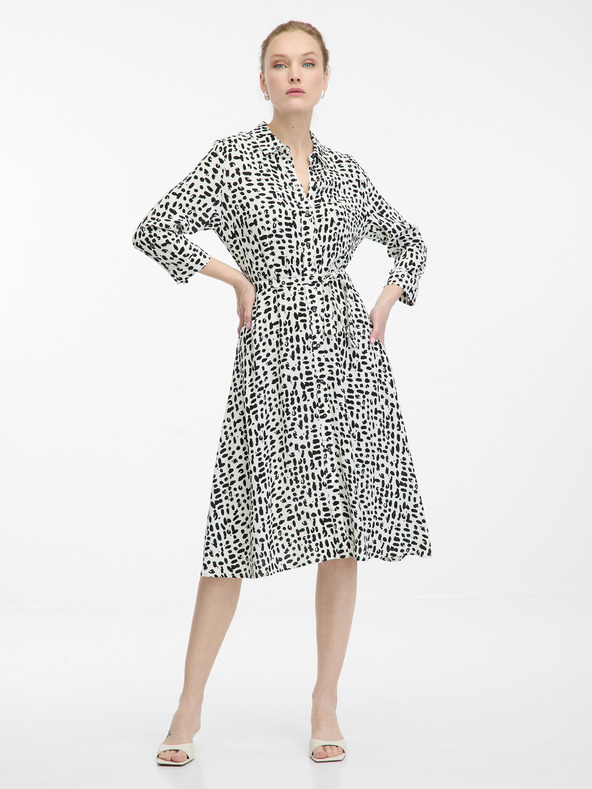 Orsay Krem ženske košuljaste haljine do koljena ORSAY