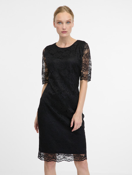 Orsay Crna ženska haljina do koljena ORSAY