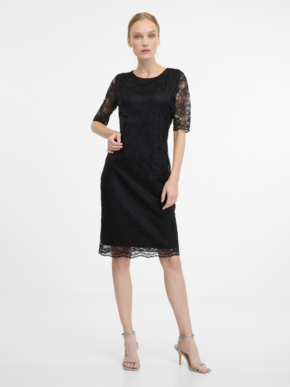 Orsay Crna ženska haljina do koljena ORSAY