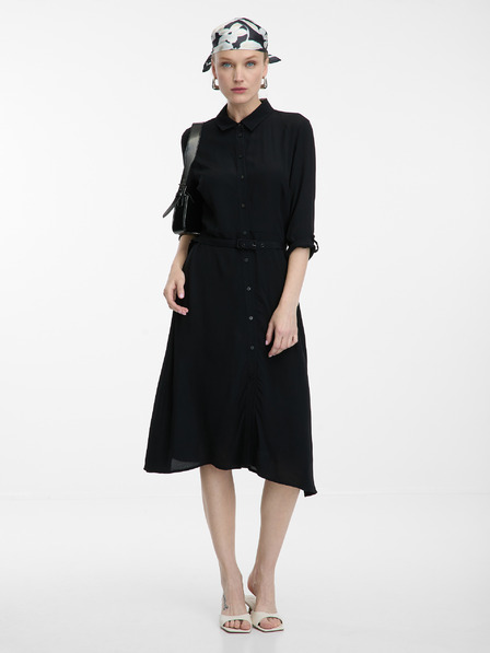 Orsay Crne ženske košuljaste haljine do koljena ORSAY