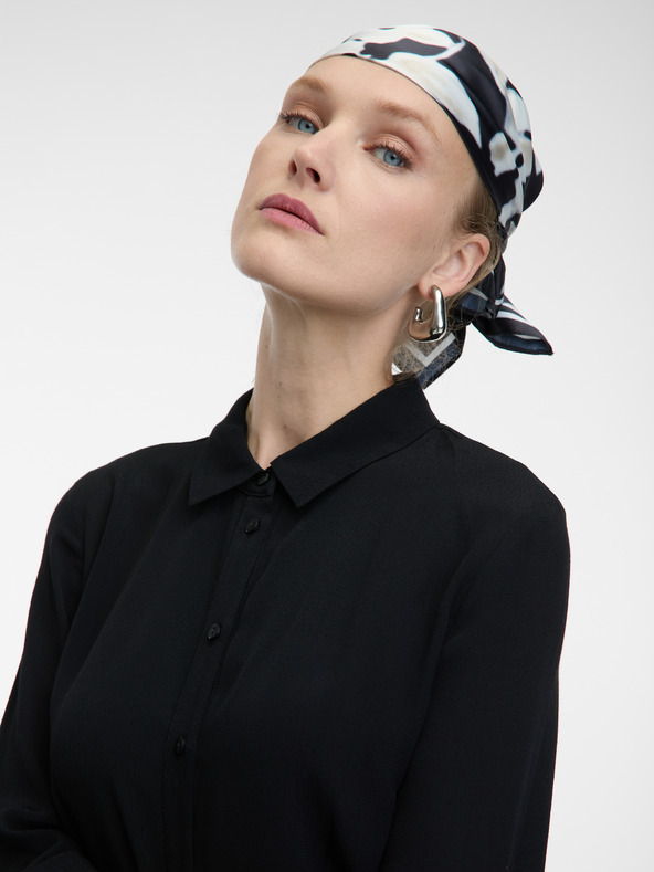 Orsay Crne ženske košuljaste haljine do koljena ORSAY