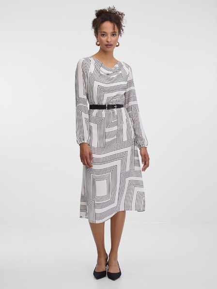 Orsay Bijele uzorkovane haljine do koljena ORSAY