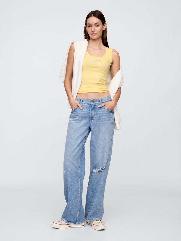 GAP Rebrasta majica bez rukava s logom GAP