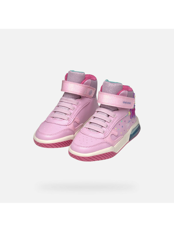 Geox Ružičasta djevojčanska svjetleća gležnjača Geox Inek Girl