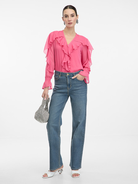 Orsay Ružičasta bluza s volanima za žene ORSAY