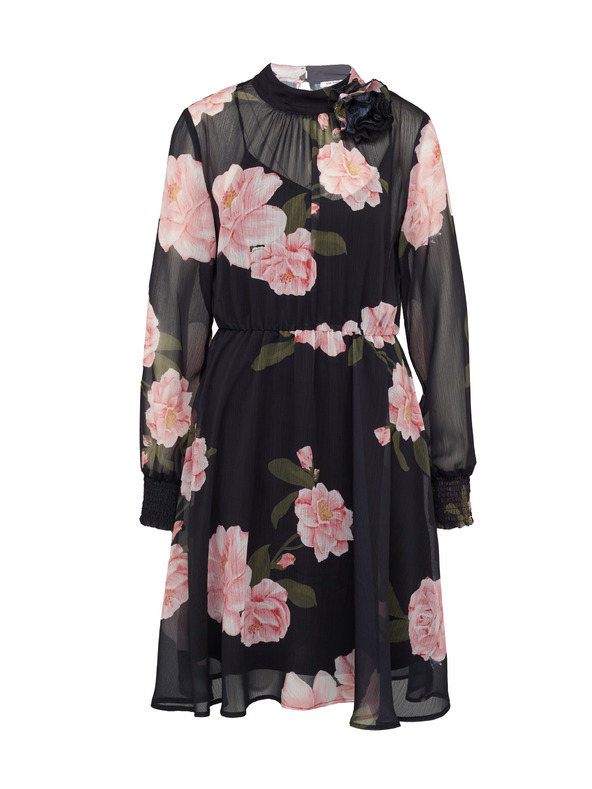 Orsay Crna cvjetna haljina do koljena za žene ORSAY