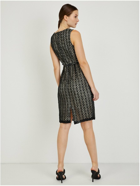 Orsay Bež-crna ženska uska haljina s remenom ORSAY