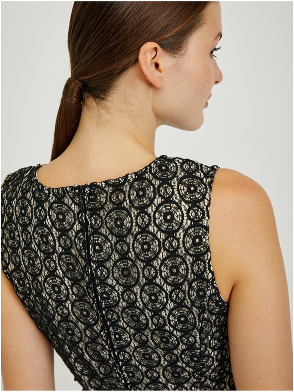 Orsay Bež-crna ženska uska haljina s remenom ORSAY