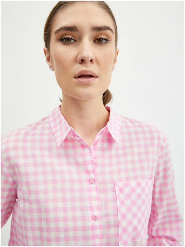 Orsay Svijetlo ružasta ženska karirana košulja ORSAY