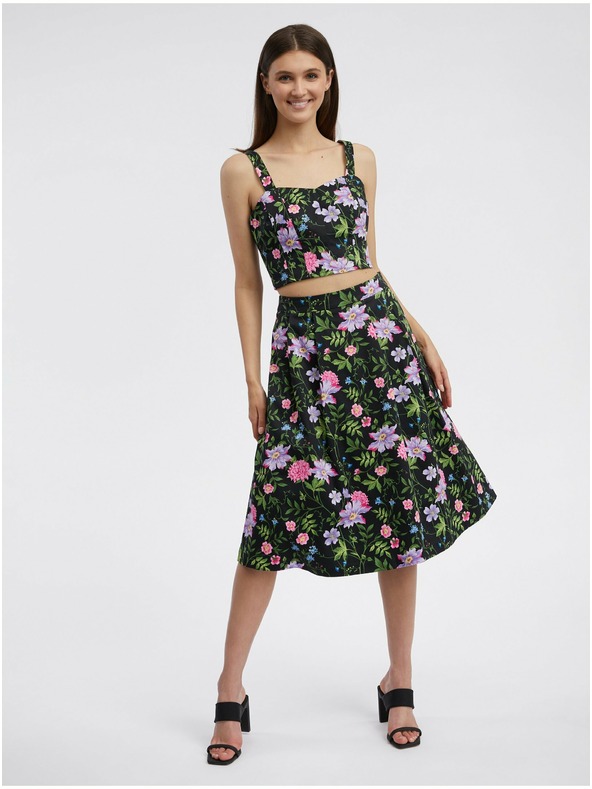 Orsay Crna ženska suknja cvjetnog uzorka ORSAY