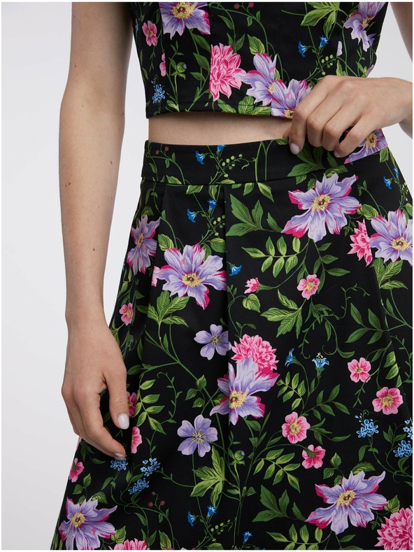 Orsay Crna ženska suknja cvjetnog uzorka ORSAY