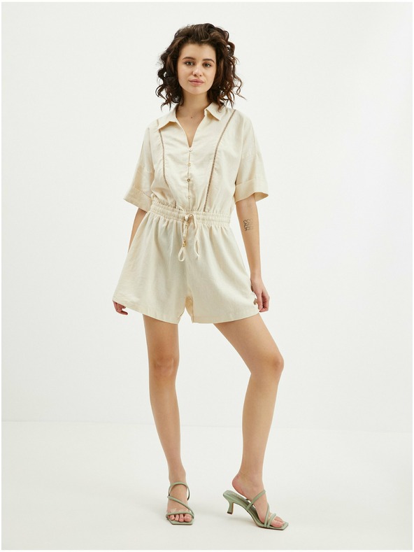 Orsay Bež ženski laneni kombinezon ORSAY