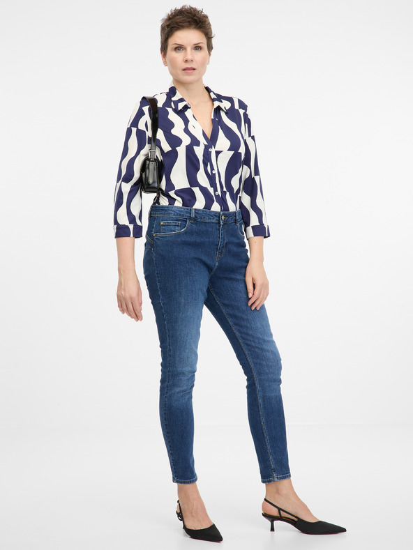 Orsay Tamnoplava ženska bluza sa ORSAY kragnom