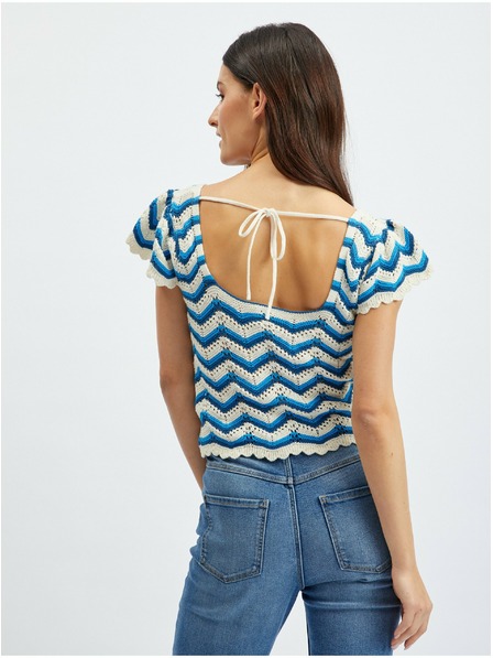 Orsay Plavo-bijela ženska pletena majica s uzorkom ORSAY