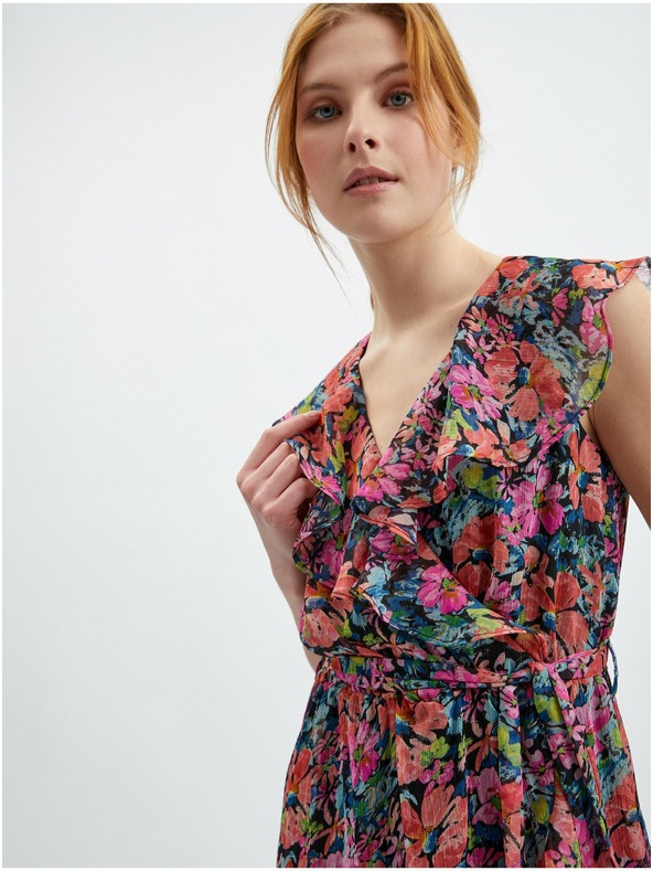 Orsay Crveno-crna ženska haljina cvjetnog uzorka ORSAY