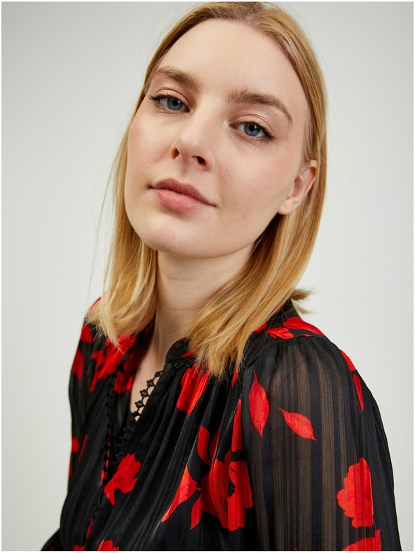 Orsay Crveno-crna ženska bluza cvjetnog uzorka ORSAY