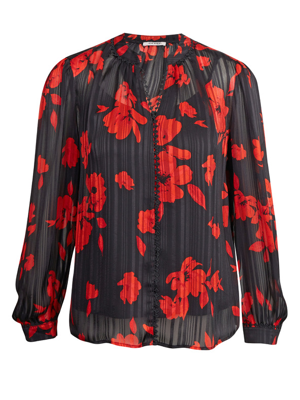 Orsay Crveno-crna ženska bluza cvjetnog uzorka ORSAY