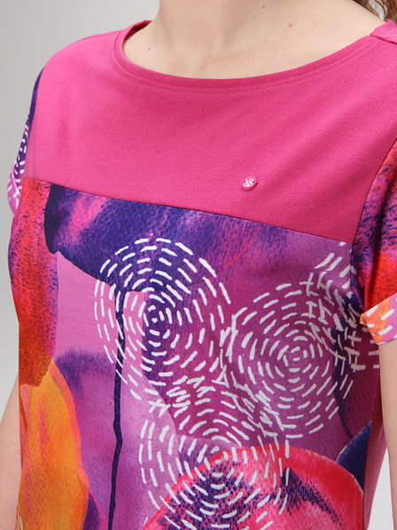 Loap Tamno roza ženska ljetna haljina s uzorkom LOAP ANNABELLE