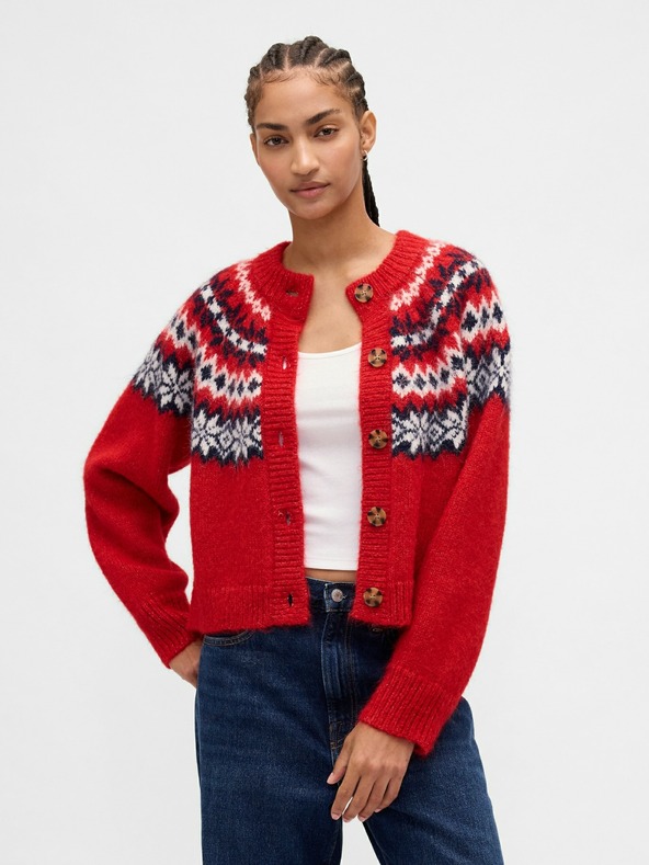 GAP Oversize kardigan Fair Isle s primjesom vune GAP