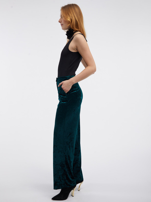 Orsay Zelene ženske baršunaste hlače ORSAY