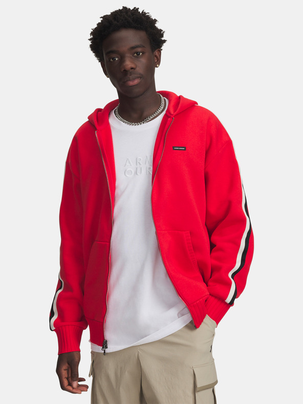 Under Armour Muški pulover Under Armour UA Icon Heavy Rib FZ-RED