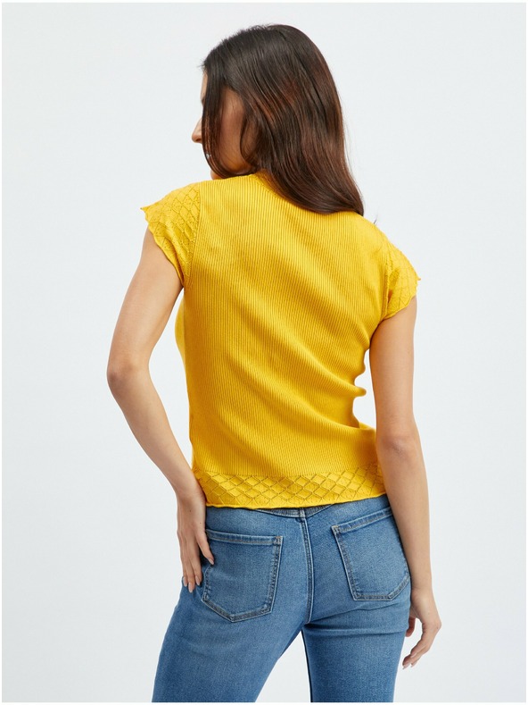 Orsay Žuta ženska majica s podignutim ovratnikom ORSAY