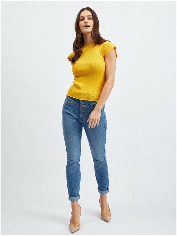 Orsay Žuta ženska majica s podignutim ovratnikom ORSAY