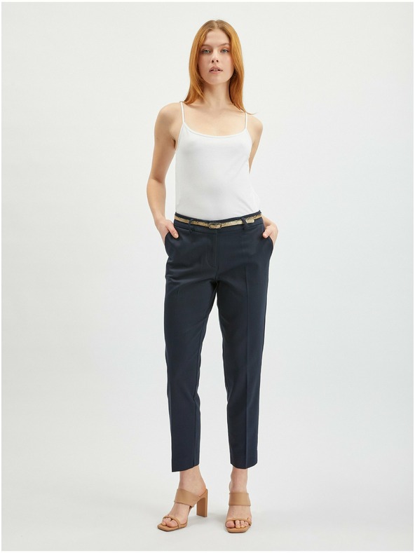Orsay Tamnoplave ženske chino hlače s remenom ORSAY