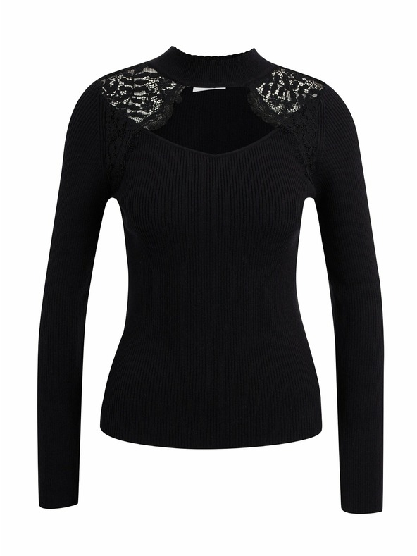 Orsay Crni ženski lagani džemper sa čipkom ORSAY