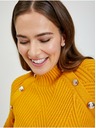 Orsay Žuti ženski rebrasti pulover s ukrasnim gumbima ORSAY